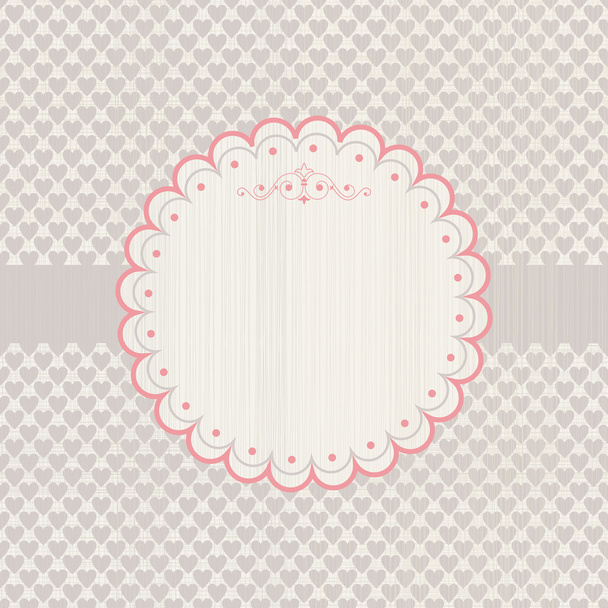 Retro Greeting Card with hearts in tender style for weddings and - Vector, imagen