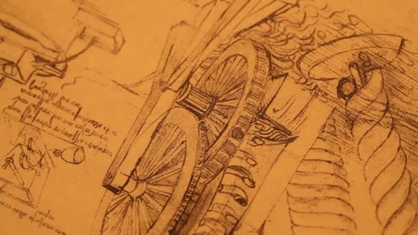 Old Engineering drawing - Footage, Video