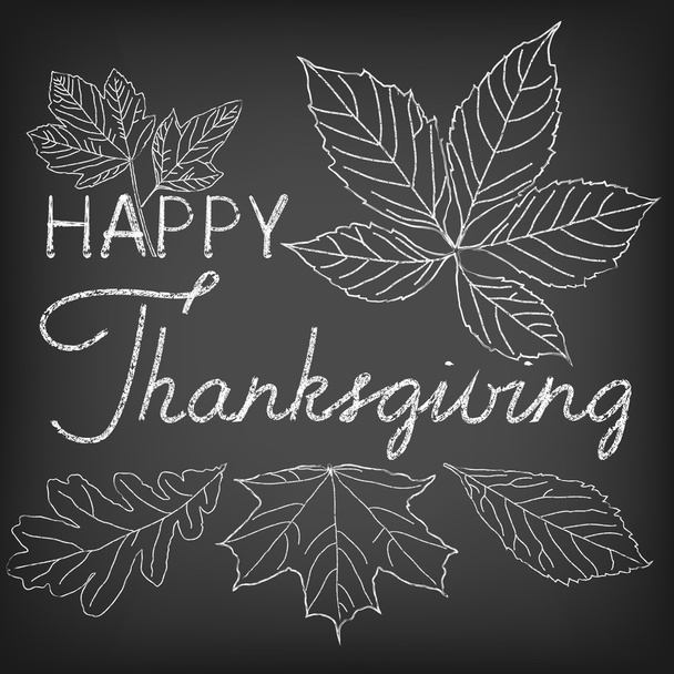 Card for Thanksgiving Day on the blackboard - Vector, Image