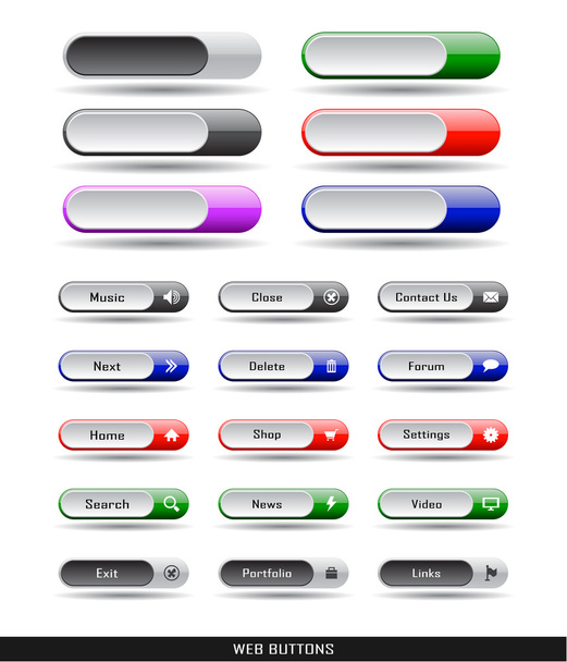 Web buttons pack - Vector, afbeelding
