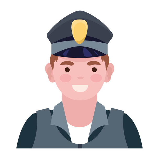 male police professional worker character - Вектор, зображення