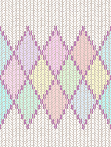 Seamless Light Baby Textile Background of Color Knitted Wool Gin - Vetor, Imagem
