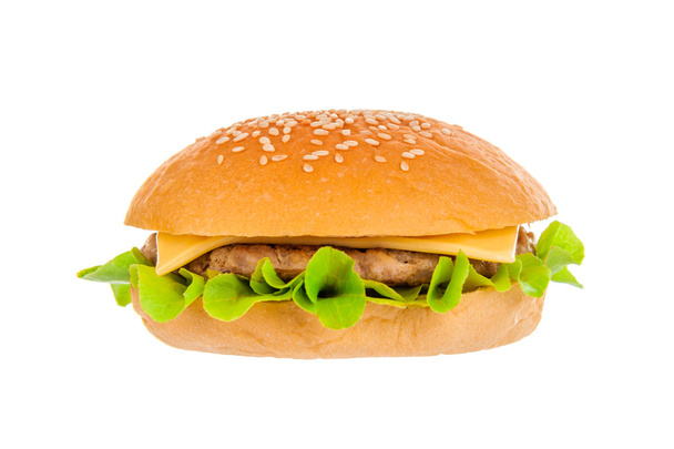 duży hamburger na białym tle - Zdjęcie, obraz
