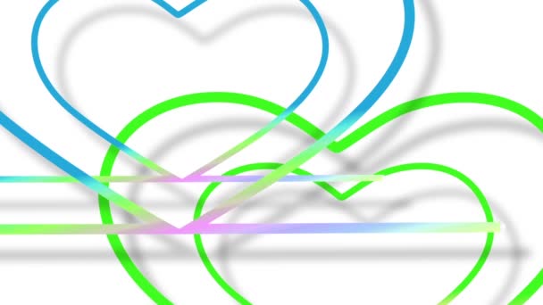 Colorful lines moving into a heart shape look bright and beautiful. - Footage, Video