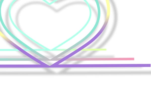 Le linee colorate che si muovono in una forma di cuore sembrano luminose e belle. - Filmati, video