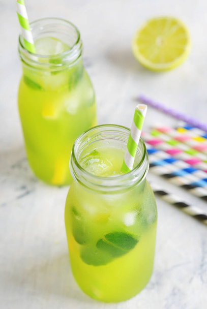 Summer lemonade on a gray background - Photo, image