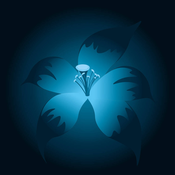 Brilhante azul brilhante escuro sombrio flor vetor ilustração - Vetor, Imagem