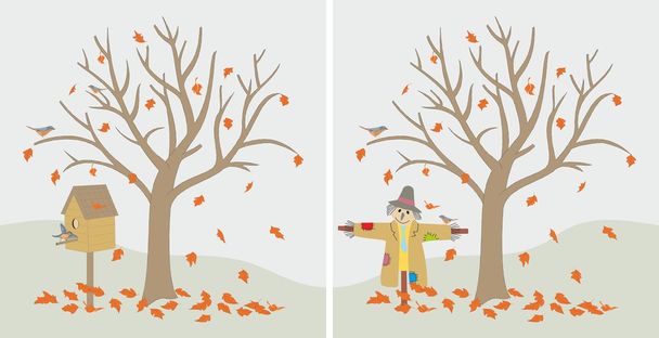 Scène d'automne, illustrations vectorielles
 - Vecteur, image