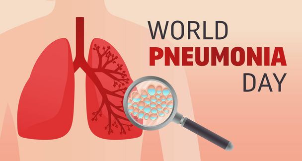 Composição mundial do dia da pneumonia com texto editável e silhueta do corpo humano com ilustração anatômica do vetor da forma dos pulmões - Vetor, Imagem