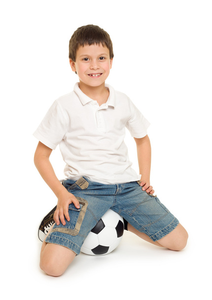 soccer boy studio isolated - Foto, afbeelding