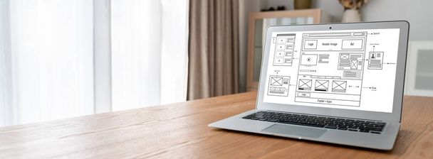 Website-Design-Software bietet modische Vorlage für Online-Einzelhandel und E-Commerce - Foto, Bild