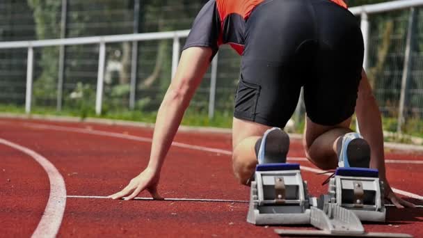 Sprint start in track with runner - Footage, Video