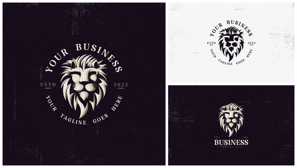 Löwen-Logo mit 3D-Löwengesicht-Effekt - Vektor, Bild