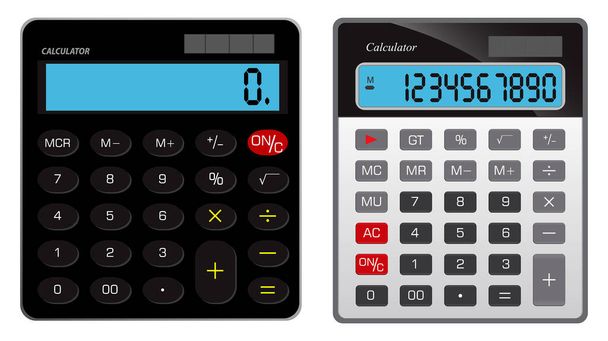 sada realistické kalkulačky izolované nebo moderní kalkulačka šablony nebo zpět do školy koncept. eps vektor - Vektor, obrázek