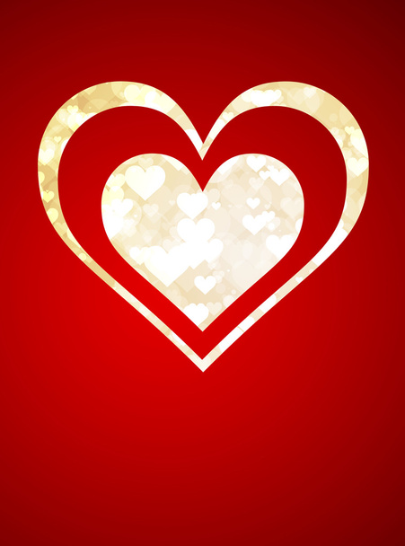 Abstract background with glowing hearts - Foto, afbeelding
