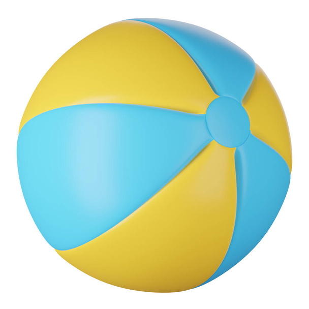 3D-Darstellung des Beachballs isoliert auf Weiß. Steilpfad. - Foto, Bild