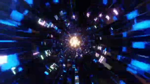 Túnel de redemoinho abstrato com luz azul em um padrão de fundo texturizado para ilustração de renderização design.3d. Loops de vídeo. - Filmagem, Vídeo