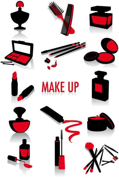Make-up-Silhouetten - Vektor, Bild