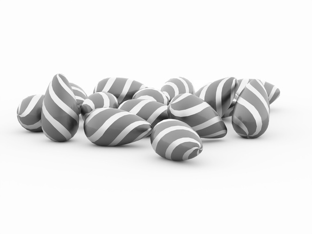 Black and white easter eggs concept  - Фото, изображение