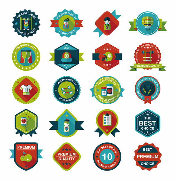 Sport badge flat banner design background set, eps10 - Vettoriali, immagini