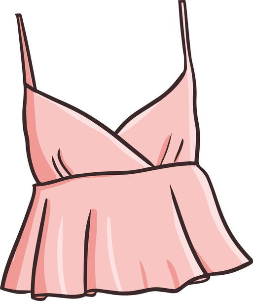 A vector illustration of a light pink straps blouse for hot weather on the white background - Vetor, Imagem