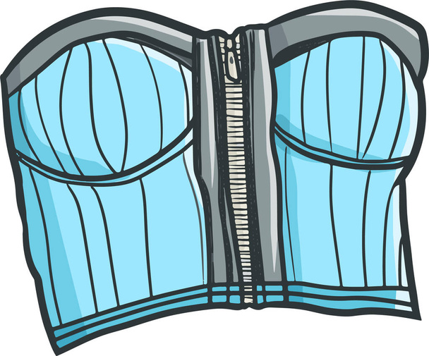 A vector of cool and sexy blue corset isolated on white background - Вектор,изображение