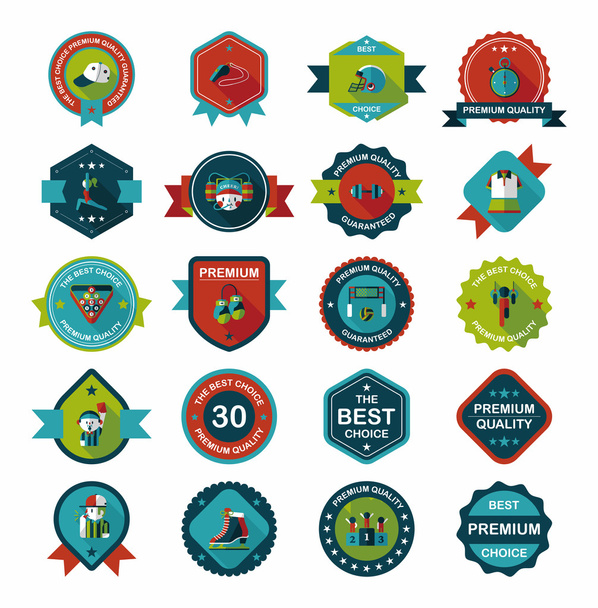 Sport badge flat banner design background set, eps10 - Διάνυσμα, εικόνα