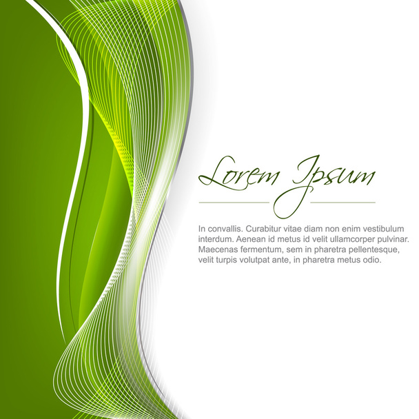 Ilustración vectorial abstracta con ondas verdes sobre fondo blanco
 - Vector, Imagen