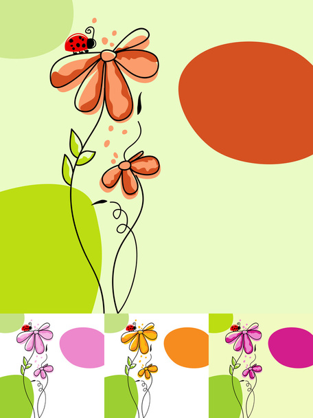 Cute floral background in various colors - Διάνυσμα, εικόνα