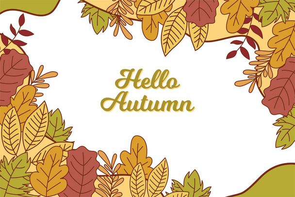 A digital vector illustration of a colorful hello autumn card - Vector, afbeelding