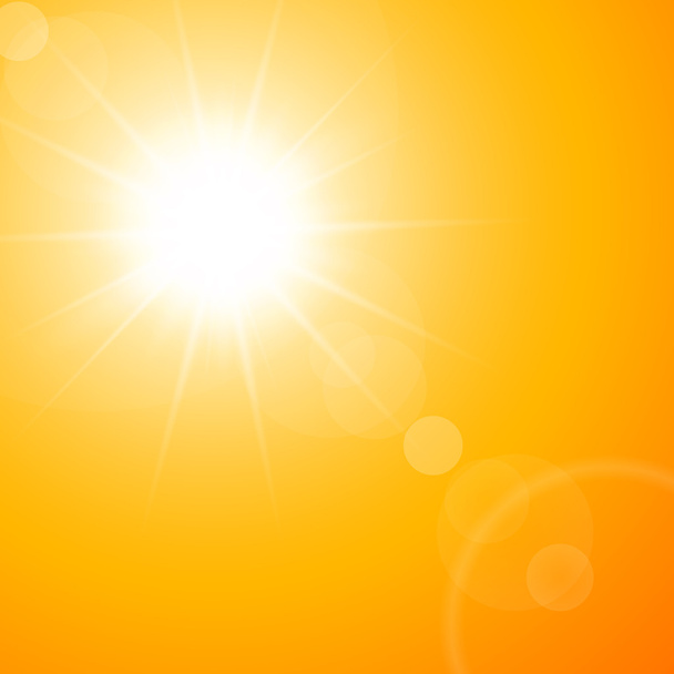 The hot summer sun - Vector, Image