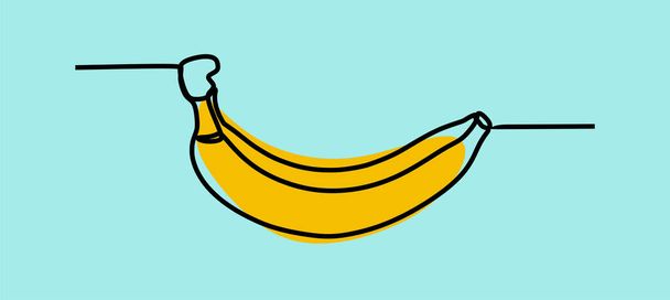 A digital illustration vector of a single banana bird design on a blue background - Vector, imagen