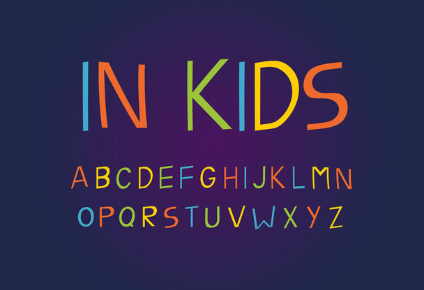 Childrens font. Multicolored alphabet. Vector illustration - Vektor, Bild