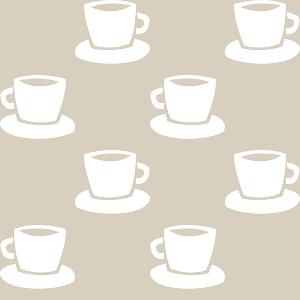 Kaffeetassen nahtloses Muster-Design für Modetextilien, Kunsthandwerk, Branding, Marketing und Webmaterialien - Vektor, Bild
