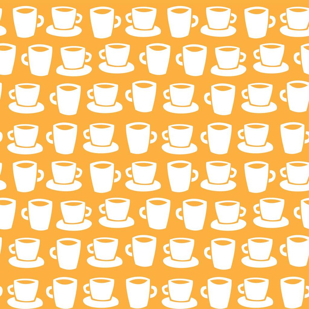 Kaffeetassen nahtloses Muster-Design für Modetextilien, Kunsthandwerk, Branding, Marketing und Webmaterialien - Vektor, Bild
