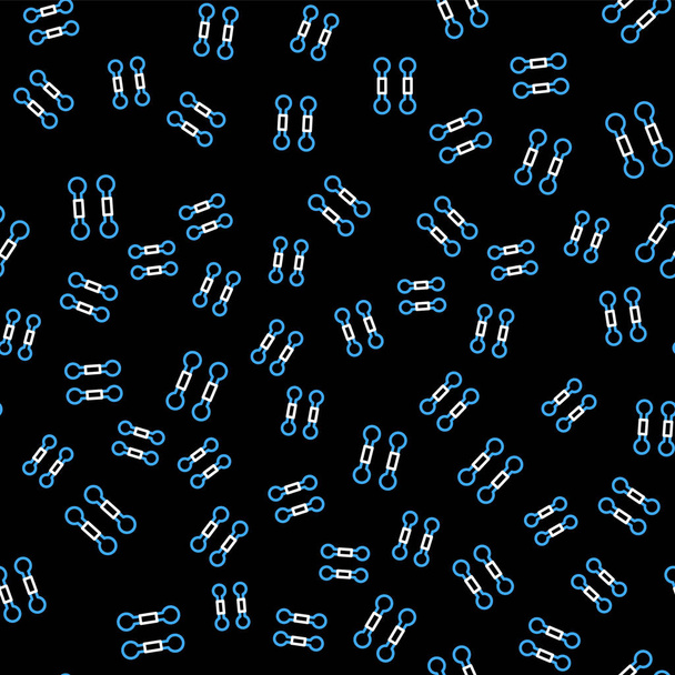 Linea Dumbbell icona isolato modello senza soluzione di continuità su sfondo nero. Sollevamento muscolare, bilanciere fitness, attrezzature sportive. Vettore - Vettoriali, immagini