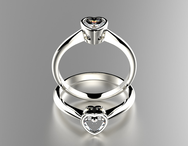 Δαχτυλίδι με Garnet καρδιά σχήμα - Φωτογραφία, εικόνα