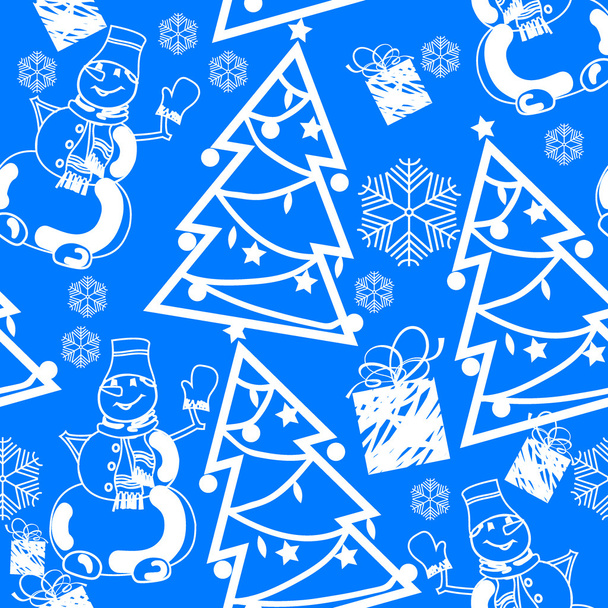 Kerstmis en Nieuwjaar naadloze patroon. vectorillustratie - Vector, afbeelding