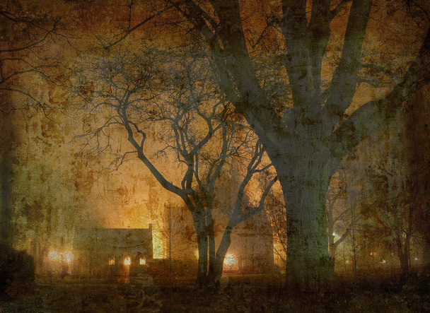 Gece parkta retro - Fotoğraf, Görsel