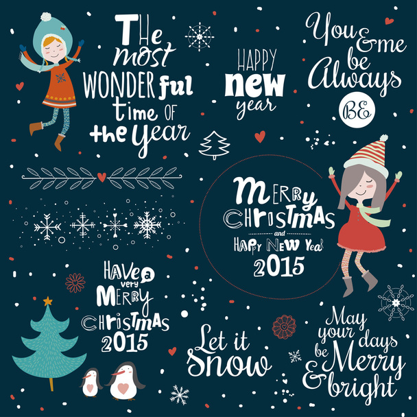 Merry Christmas And New Year Background - Vektor, Bild