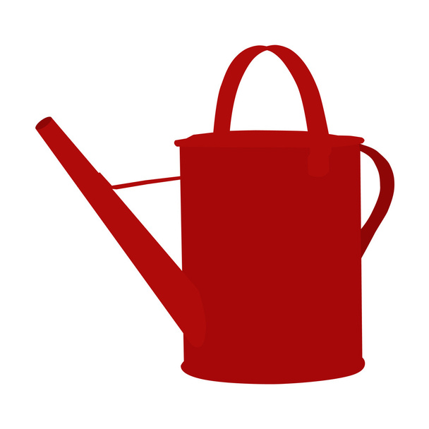 Red watering can - Wektor, obraz