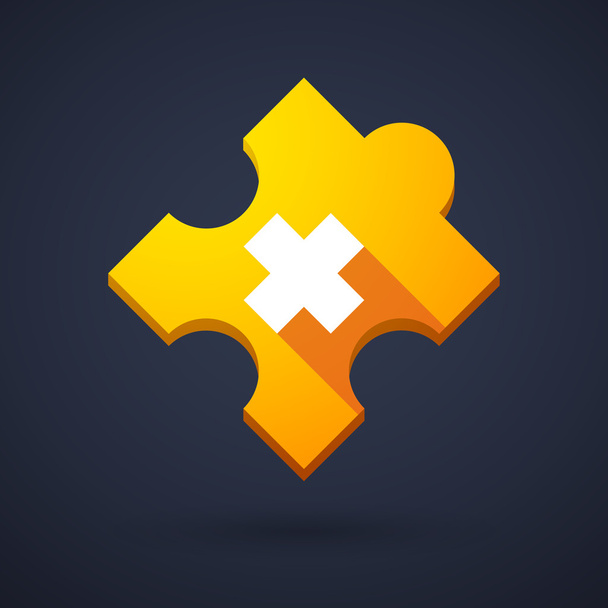 Puzzle piece icon with an irritating substance sign - Vector, Image
