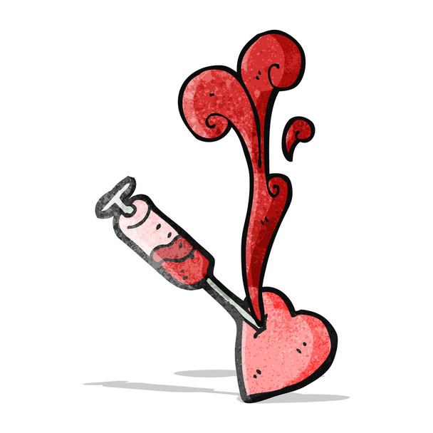 sangre drenado símbolo del corazón
 - Vector, Imagen