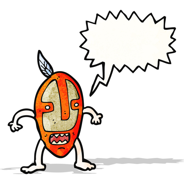 caricatura tribal chamán con gran máscara
 - Vector, Imagen