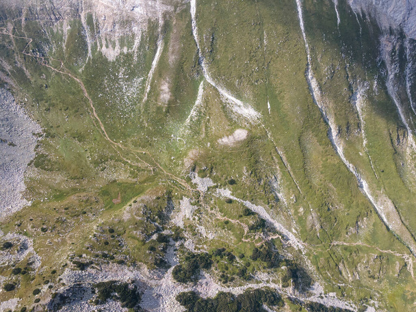 Amazing Aerial view of Pirin Mountain near Vihren Peak, Bulgaria - Fotoğraf, Görsel