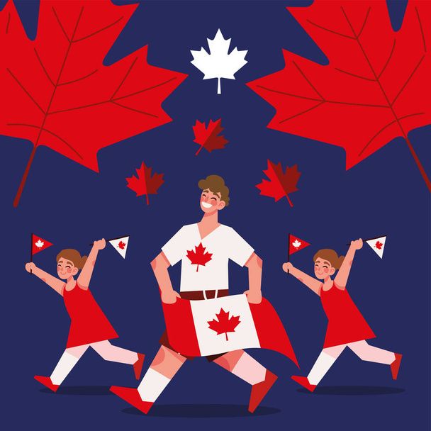 lidé kanadský den slaví slavnostní - Vektor, obrázek