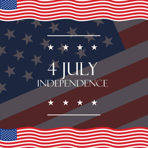 4 july independence america flag banner - Vetor, Imagem