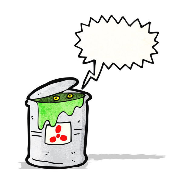 monster in toxic waste can cartoon - Vector, Image