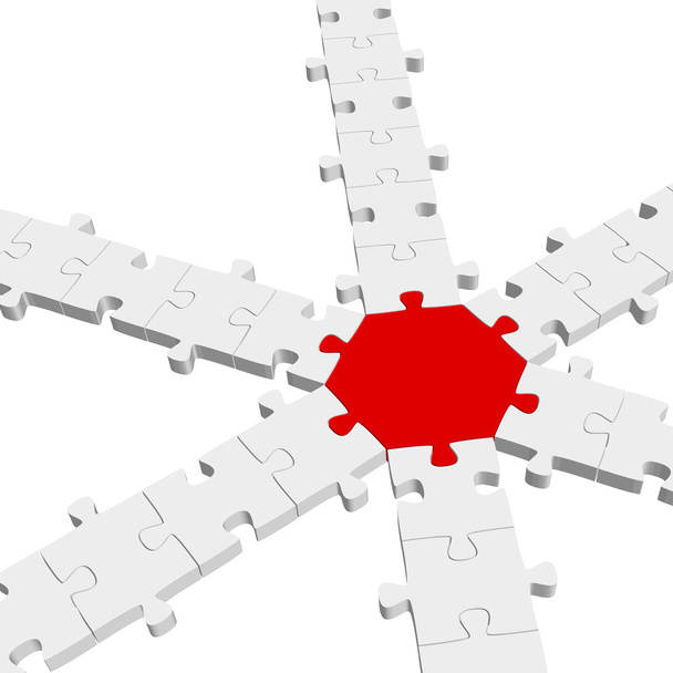 3D Puzzle Connection, Teamwork symbolism - Vector, Image