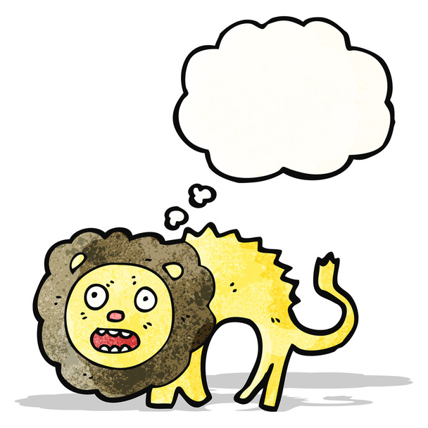漫画の臆病なライオン - ベクター画像